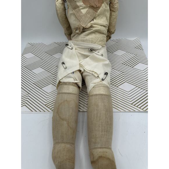 Antique German Leather Body Doll Armand Marseille Marked 370 24” Tall Read - Picture 2 of 11